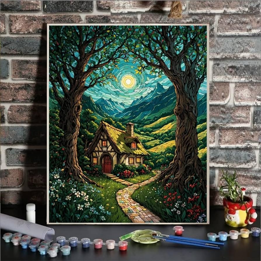 Painter Amazon.com: Cawpom Trees Paint by Numbers Kit for Adults